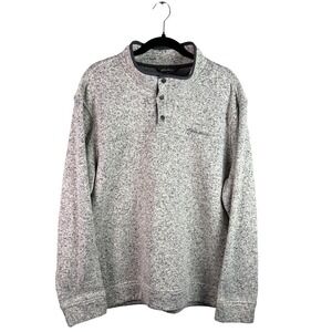 Eddie Bauer Men's XXL Radiator Fleece Snap Pullover Sweater Grey Gorpcore